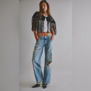 SOLD NWT FREE PEOPLE WE THE FREE TENNESSEE LOW RISE BOYFRIEND STUDDED JEANS
